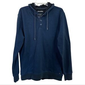 RVCA Blue Henley Sweatshirt Hoodie